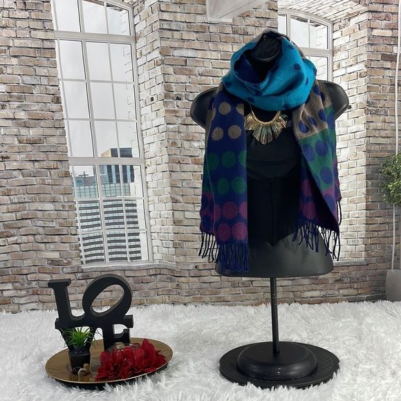 Women’s Multicolored Cashmere Scarf (OS) B04 - Picture 1 of 4